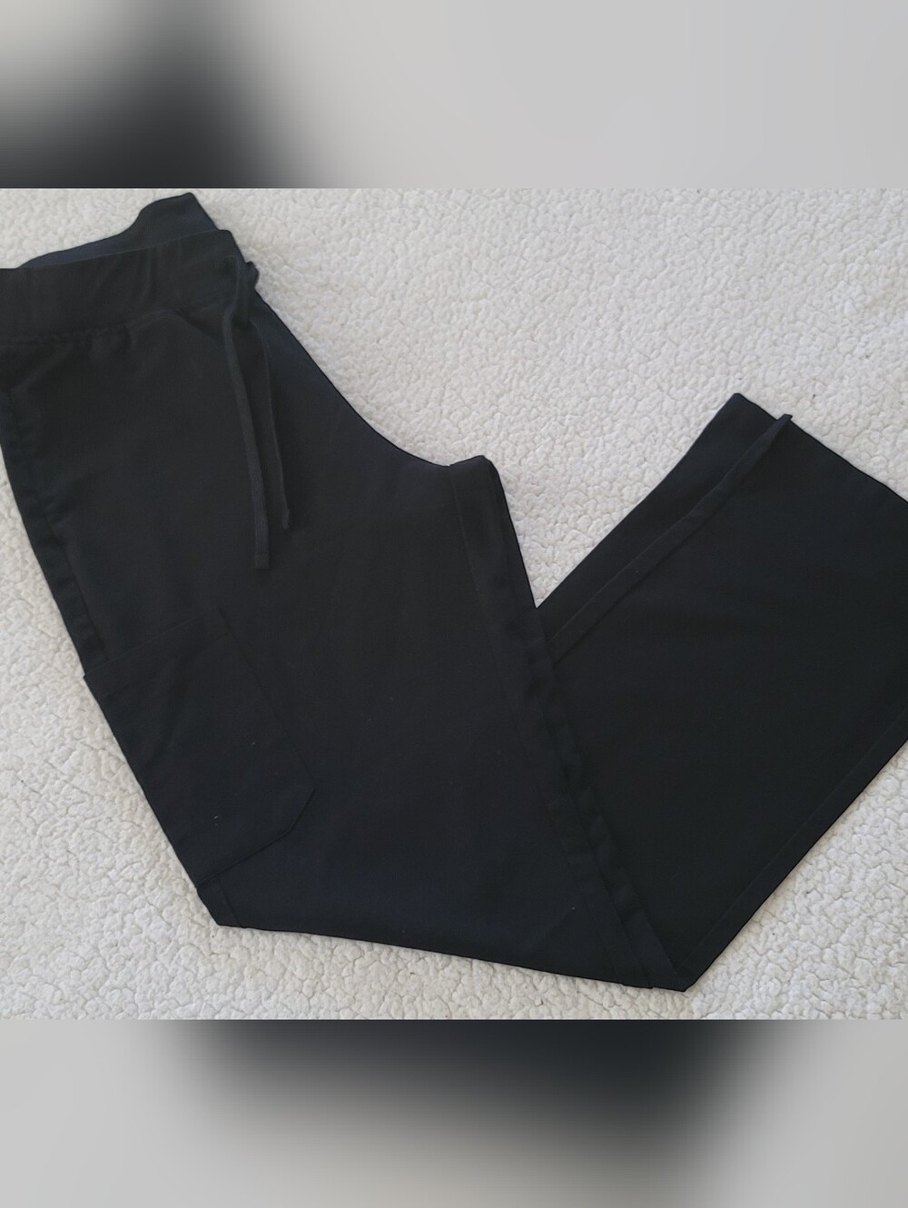 Mandala Womens Black Drawstring Scrub Pants